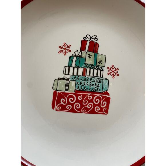 American Atelier CHRISTMAS Salad Plate Set of 4 Stockings Ornament Desert Dishes - Picture 8 of 9